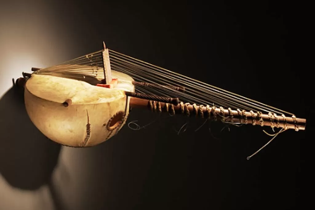 musical instrument made of a hollow gourd